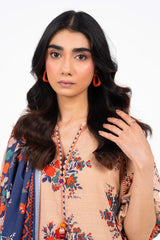 Al Karam 3 Pc Embroidered Khaddar Suit With Shawl