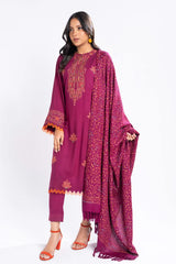 Al Karam 3 Pc Embroidered Dobby Viscose Suit With Shawl