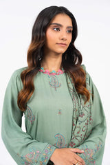 Al Karam 3 Pc Embroidered Dobby Viscose Suit With Shawl
