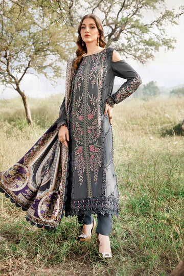 Maria B 3 Piece stitched Printed Linen Suit MPT-2406-A
