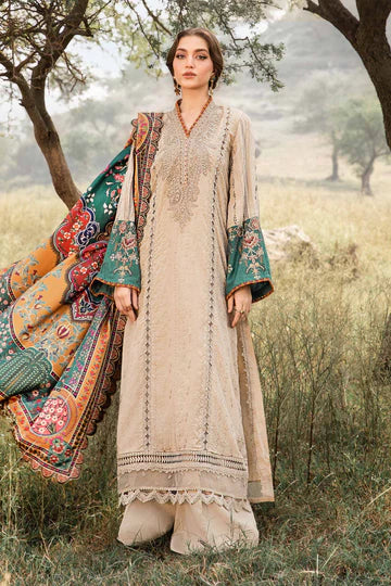 Maria B 3 Piece stitched Printed Linen Suit MPT-2407-A
