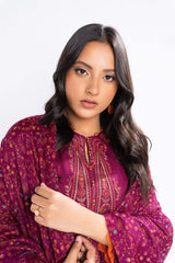 Al Karam 3 Pc Embroidered Dobby Viscose Suit With Shawl