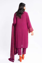 Al Karam 3 Pc Embroidered Dobby Viscose Suit With Shawl