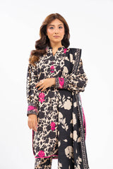 Al Karam 3 Pc Embroidered Khaddar Suit With Light Khaddar Dupatta