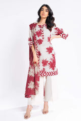 Al Karam3 Pc Printed Khaddar Suit With Light Khaddar Dupatta